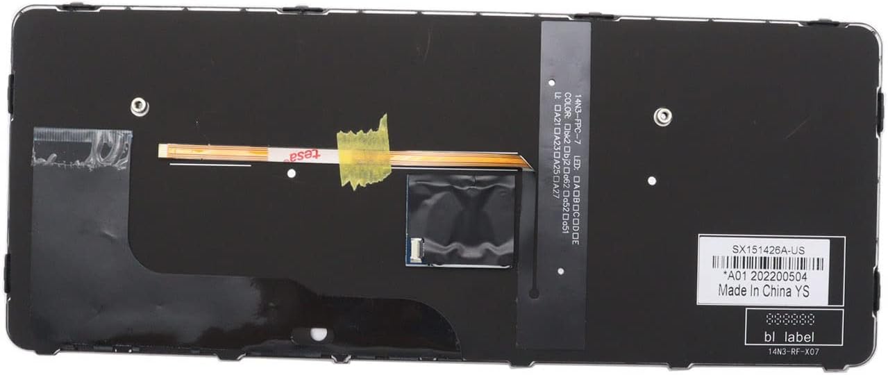 New HP EliteBook G3 725 820 US Keyboard Silver Frame Black Backlit 826630-001 6037B0113601