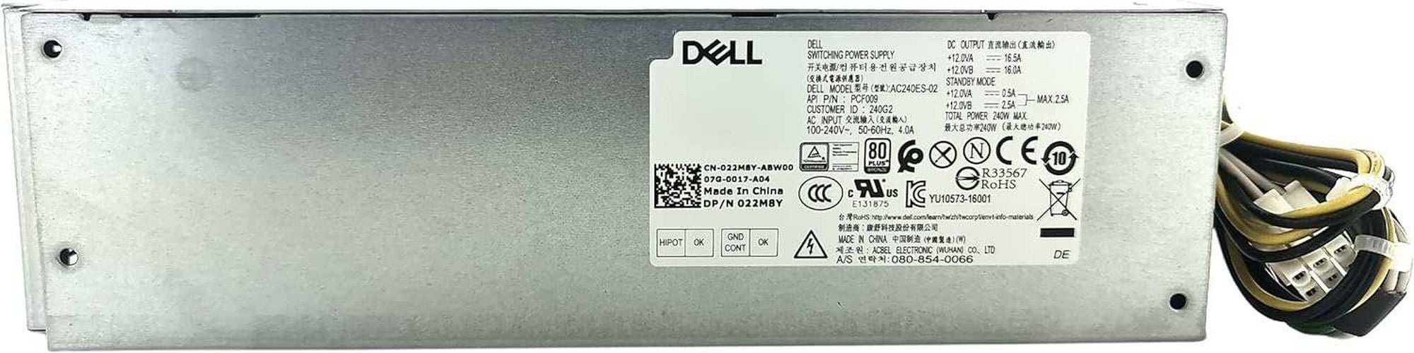 22M8Y Dell Optiplex 3050 5050 7050 Power Supply 240W 5WNDJ DK87P 05WNDJ