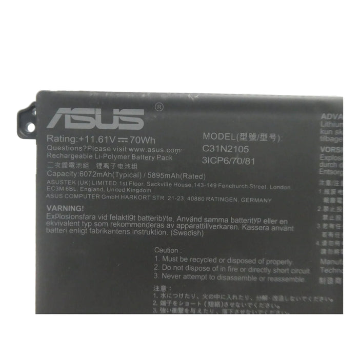 New Genuine Asus S1403QA S1503QA S1603QA Battery 70WH - LaptopParts.ca