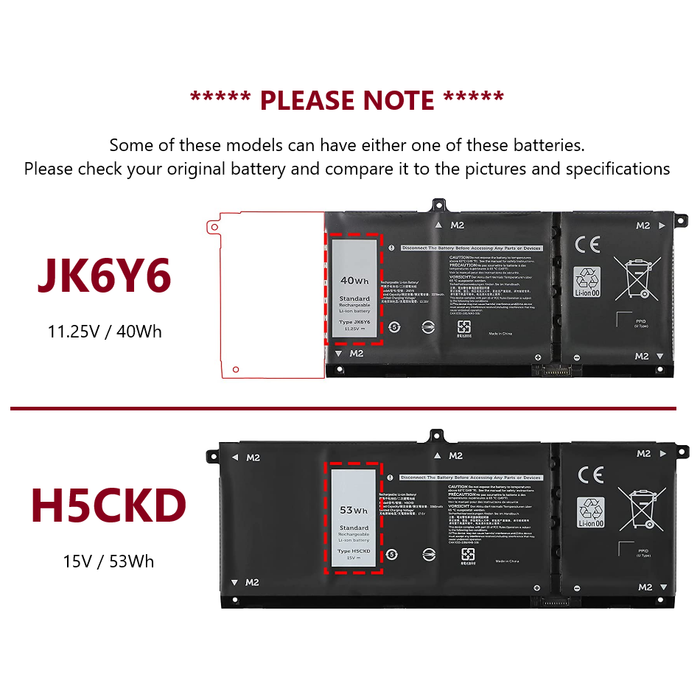 New Genuine Dell Inspiron 5501 5502 5508 5509 Battery 40Wh - LaptopParts.ca