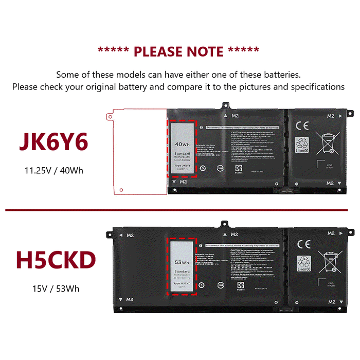 0JK6Y6 Battery 40Wh