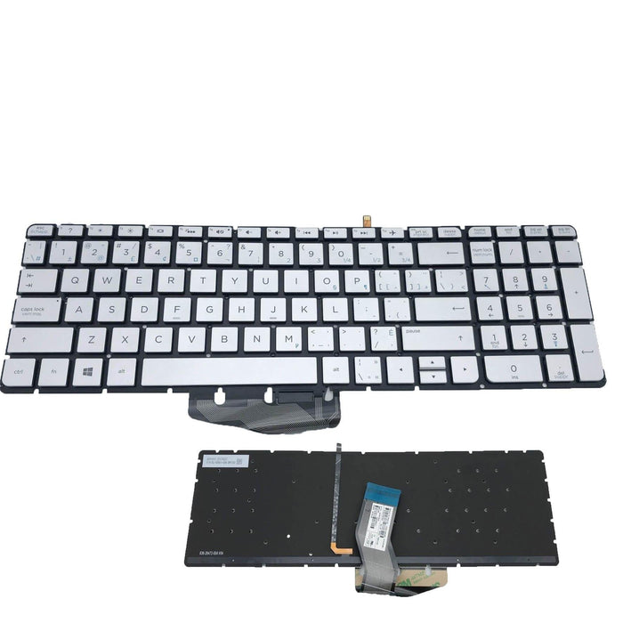 New HP Envy 15-AS Series Canadian Bilingual Silver Backlit Keyboard 846673-DB1 857799-DB1