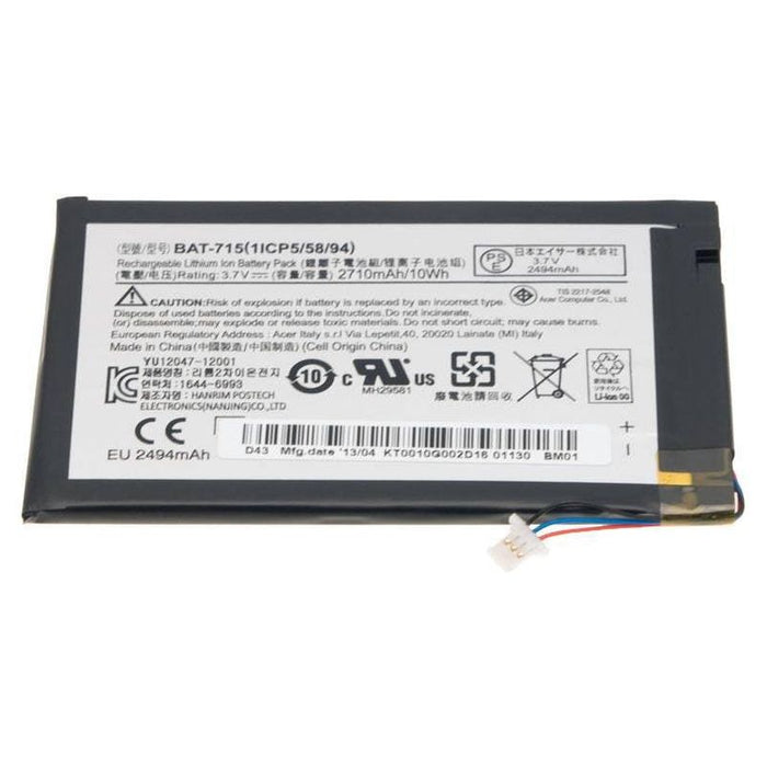 New Genuine Acer Iconia Tab B1 B1-A71 Tablet Battery 10Wh
