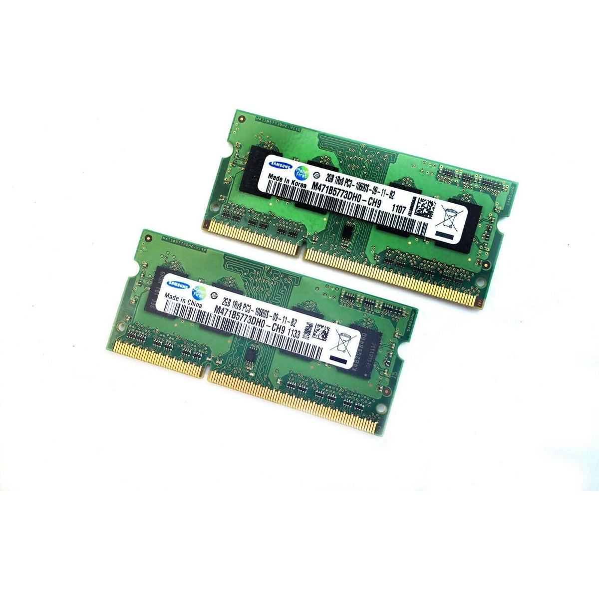 ノート用SO-DIMM Samsung 1GB PC3-10600S ２枚 - メモリー