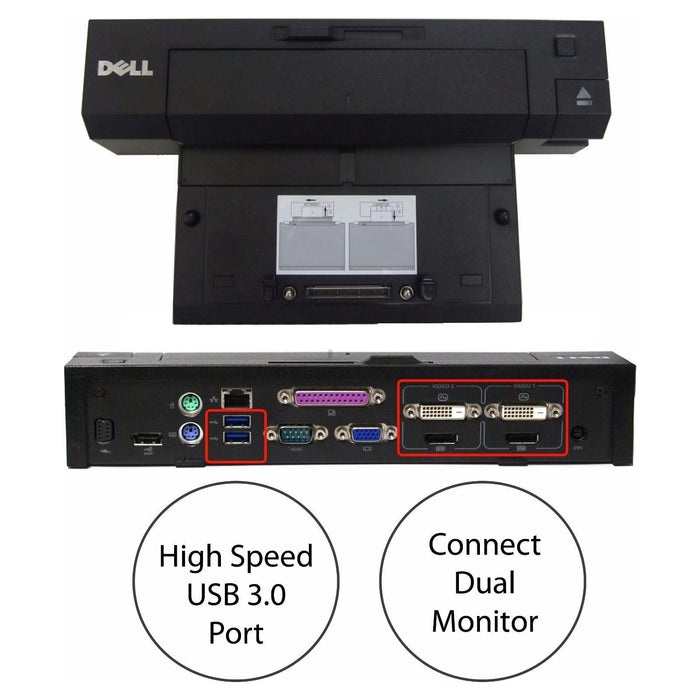 Dell PRO2X Docking Station USB 3.0 E-Port Plus R537F CY640 F310C YP126 M8V41