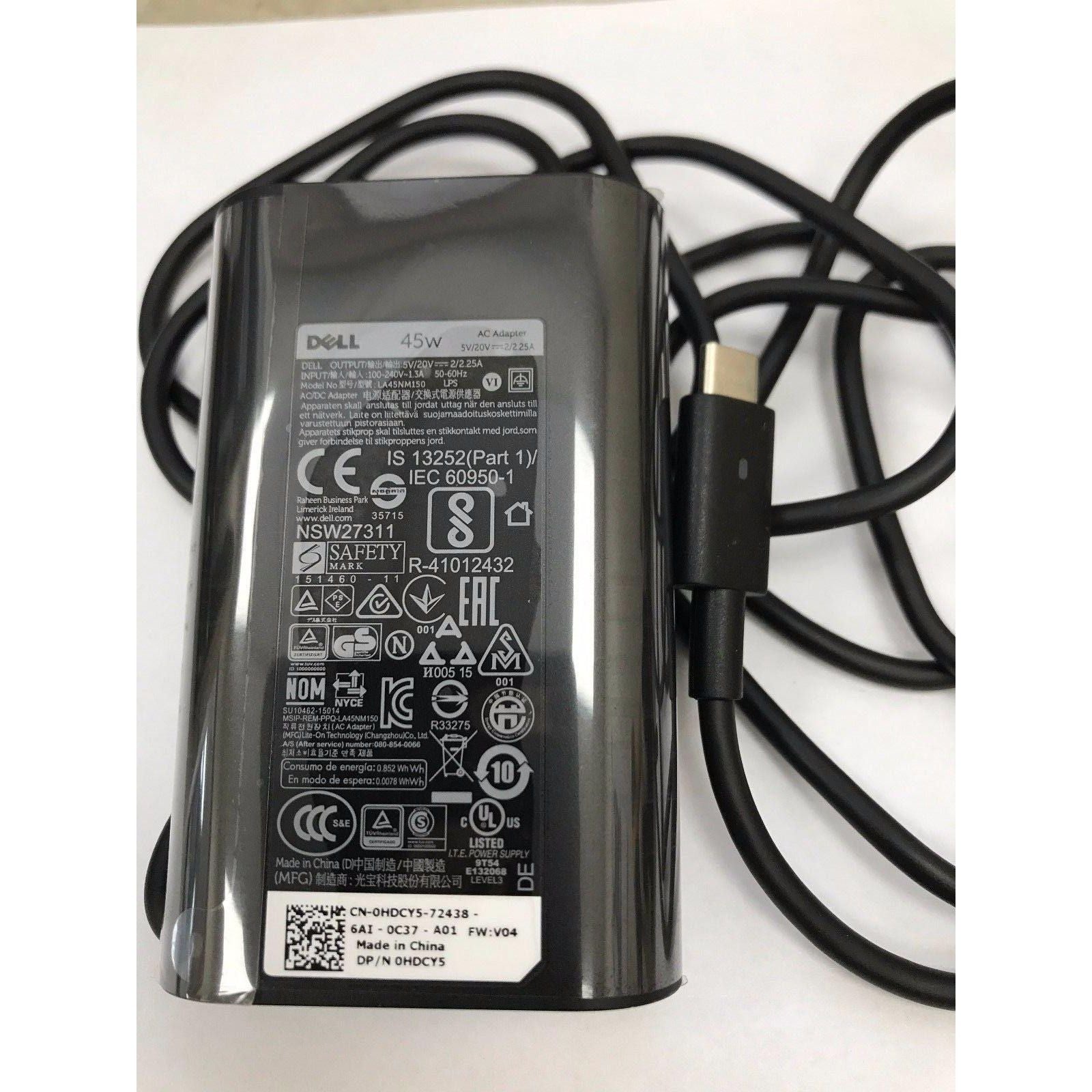 New Genuine Dell AC Adapter Charger Latitude 12 7275 Latitude 13 7370 5289 2-in-1 45W