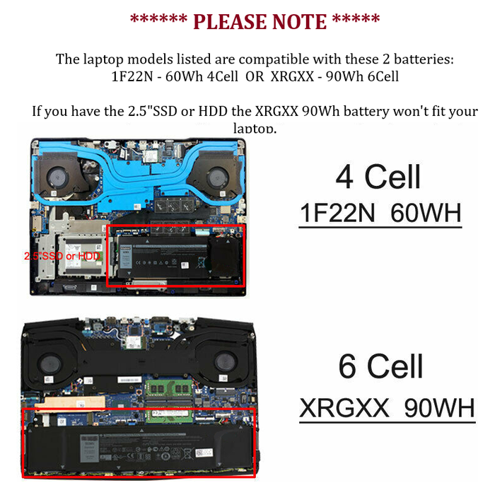 New Genuine Dell Alienware Battery K69WH 6YV0V HYWXJ JJPFK 8622M 90Wh - LaptopParts.ca