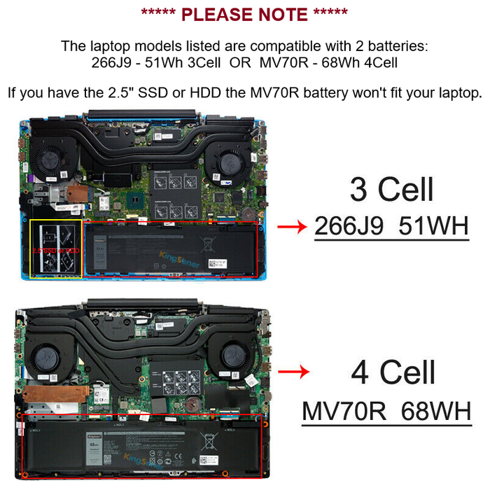 New Genuine Dell G5 15 5500 SE 5505 P89F Battery 51Wh - LaptopParts.ca