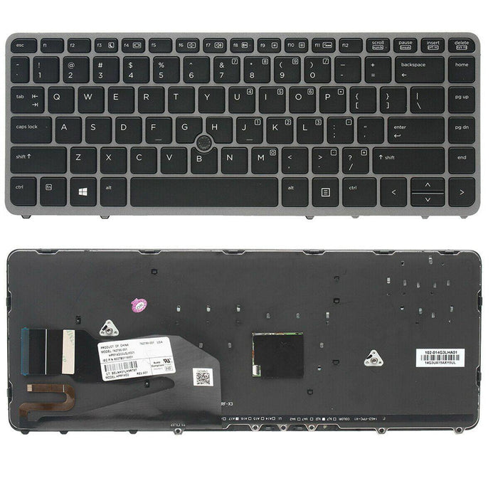 New HP Elitebook 840 G1 840 G2 850 G1 850 G2 ZBook 14 Keyboard US Backlit Silver Frame