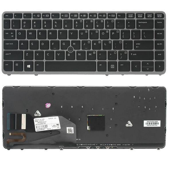 New HP Keyboard US Backlit Silver Frame 762758-001 V143362AS2 US
