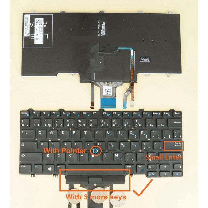 New Dell Keyboard Canadian backlit 00GNFR NSK-LK0BC 0M PK1313D1B09
